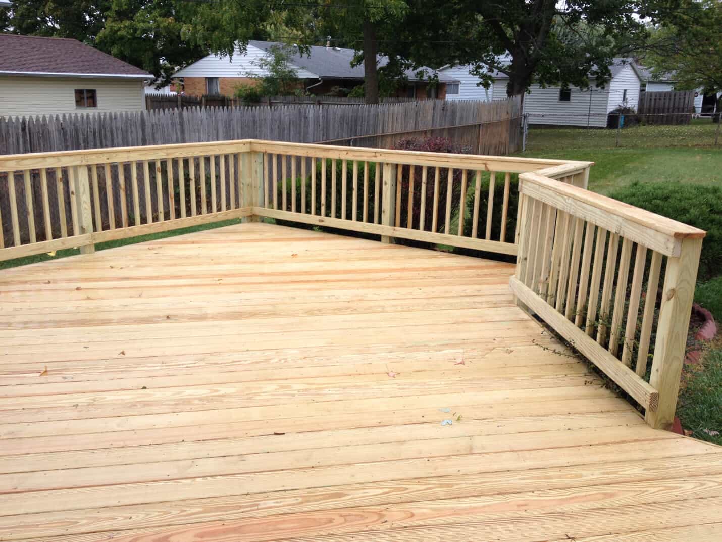 Pressure treated wood deck